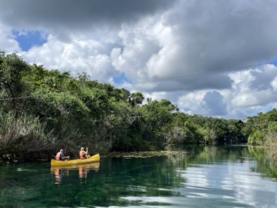 Canoe ride surrounded by jungle on all sides