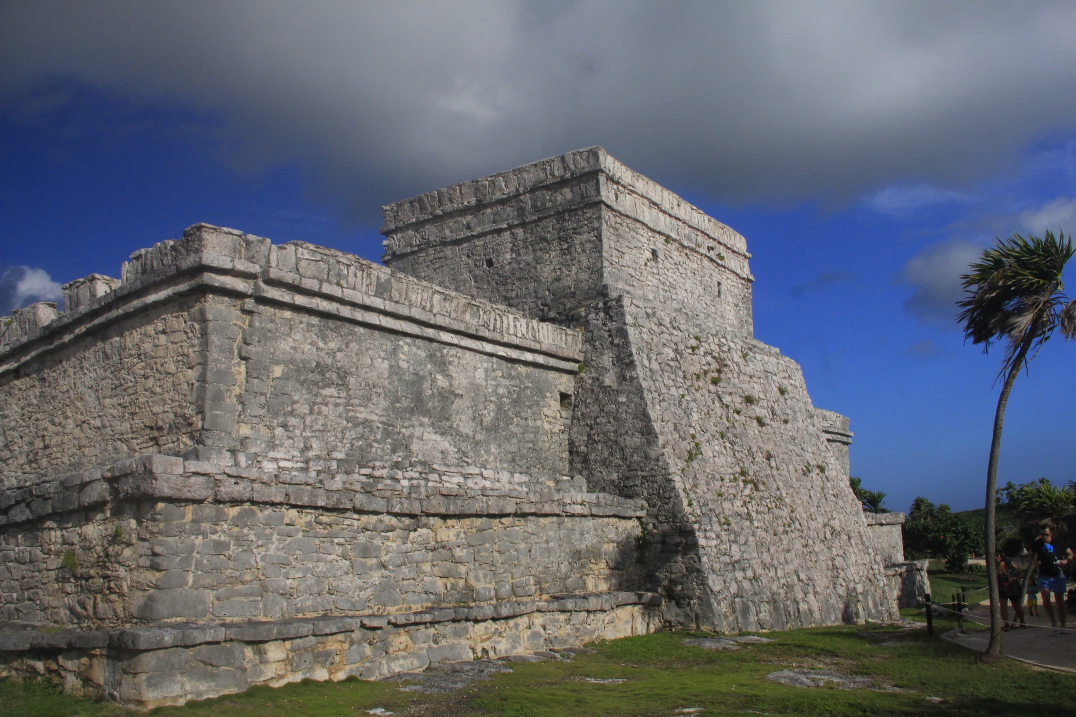 Stone temple at Tulum overlooking the coastline